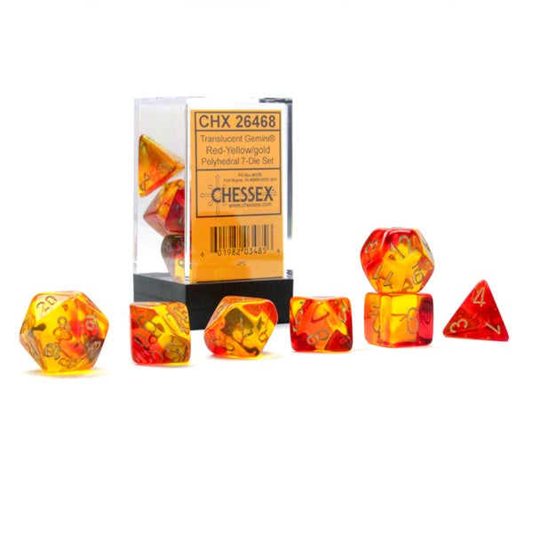 Gemini Polyhedral Translucent Green-Teal/yellow 7-Die Set main image 1
