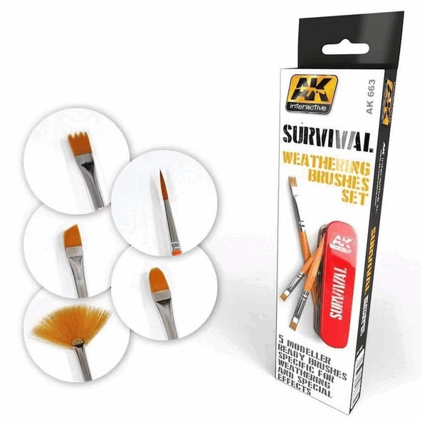 AK Brushes: Survival Weathering Brush Set