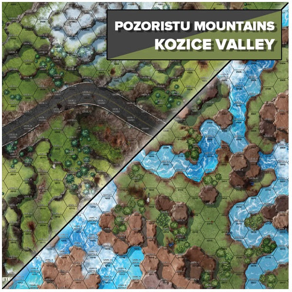 BattleTech Battle Mat: Pozoristu Mountains/Kozice Valley
