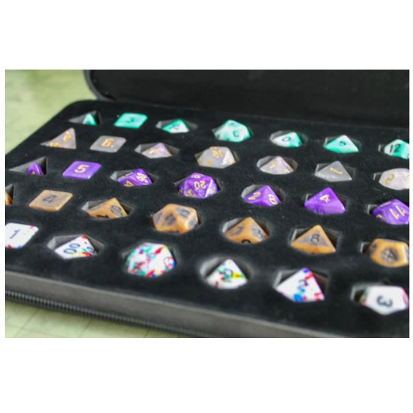 Black Leather Mystery Blind Folder with 5 Dice Sets