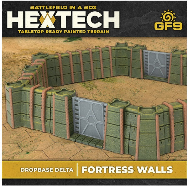 Dropbase Delta Fortress Walls (x26) (Battletech Compatible Terrain)