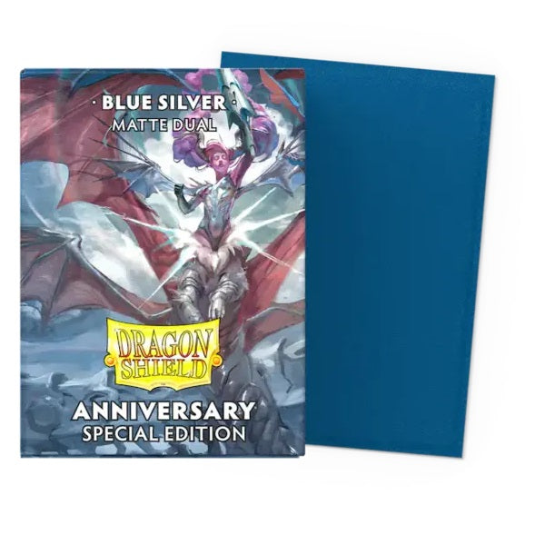 Dragon Shield Matte Dual Standard Sleeves: Blue Silver Anniversary Special Edition (100 ct.)