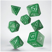 Elvish Green & White Dice Set (7)