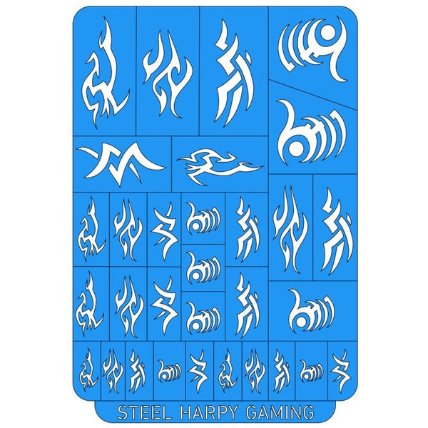 Dark Tribal Space Elves - Style 2 - Stencil