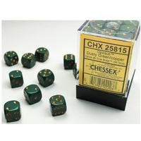 Opaque Dusty Green/copper 12mm d6 Dice Block (36 dice)