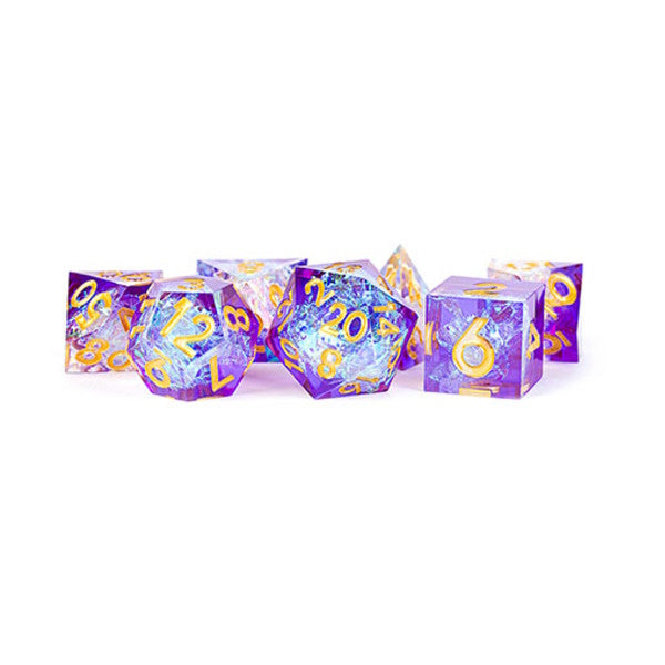 Fanroll - Handcrafted Sharp Edge Resin Dice Set: Royal Geode