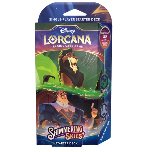 Disney Lorcana Card Game - Shimmering Skies Starter Deck - Emerald & Steel (Scar & Kronk)