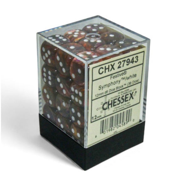 Festive 12mm D6 Dice Block - Symphony (36 Dice)