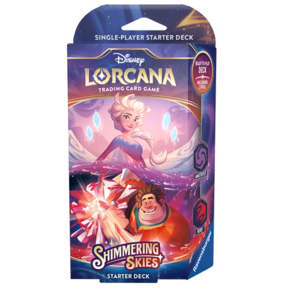 Disney Lorcana Card Game: Shimmering Skies Starter Deck - Amethyst & Ruby (Elsa & Ralph)