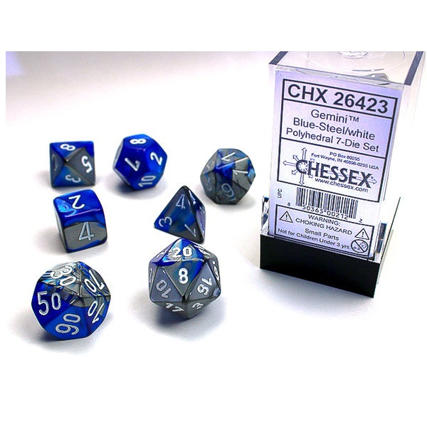 Gemini Poly 7 Set: Blue-Steel/White