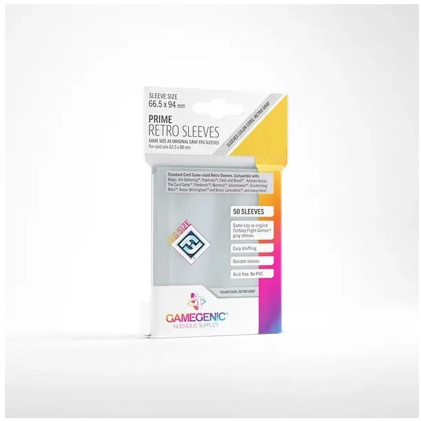 Gamegenic Prime Retro Card Sleeves: Clear (50ct)
