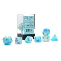 Gemini Polyhedral Pearl Turquoise-White/blue Luminar 7-Die Set