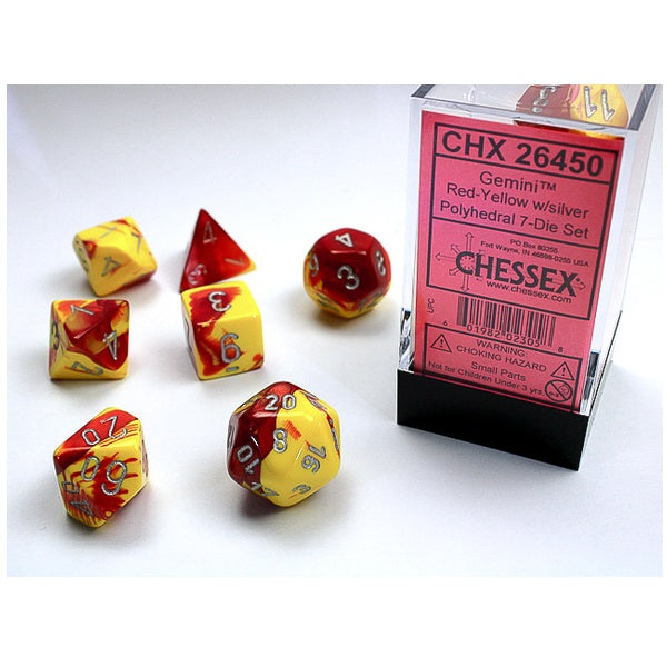 Gemini Poly 7 Set: Red-Yellow/Silver