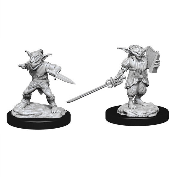 Male Goblin Rogue & Female Goblin Bard: Nolzur's Marvelous Unpainted Miniatures