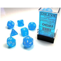 Poly 7 Set: Frosted Caribbean Blue/white
