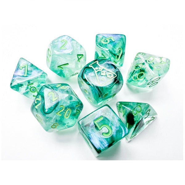 Borealis Polyhedral Kelp/light green Luminary™ 7-Die Set (with bonus die)