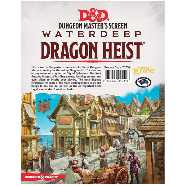 Waterdeep Dragon Heist Dungeon Master's Screen